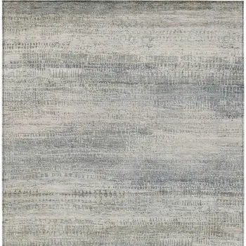 8' X 10' Linen And Beige Abstract Washable Indoor Outdoor Area Rug