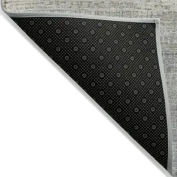 9' X 12' Linen And Beige Abstract Washable Indoor Outdoor Area Rug