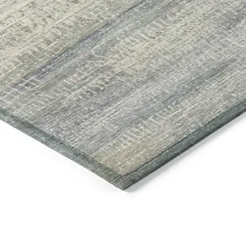9' X 12' Linen And Beige Abstract Washable Indoor Outdoor Area Rug