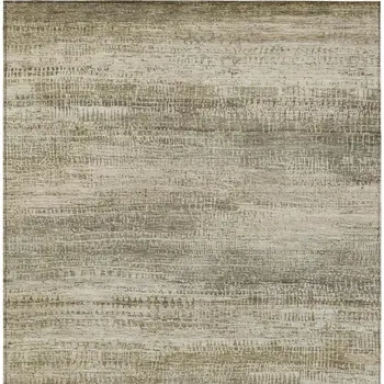 3' X 5' Taupe And Beige Abstract Washable Indoor Outdoor Area Rug