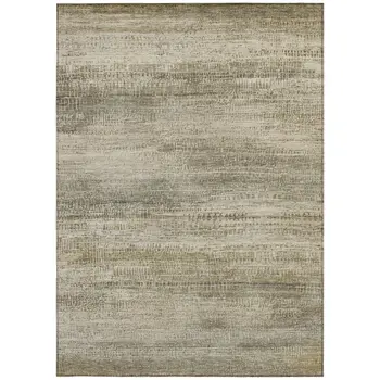 3' X 5' Taupe And Beige Abstract Washable Indoor Outdoor Area Rug