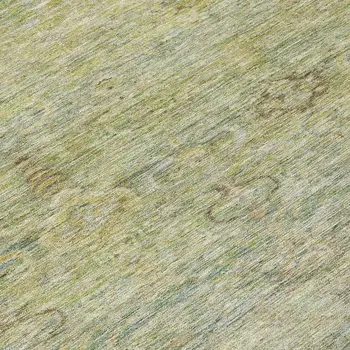 3' X 5' Green And Gold Oriental Washable Indoor Outdoor Area Rug