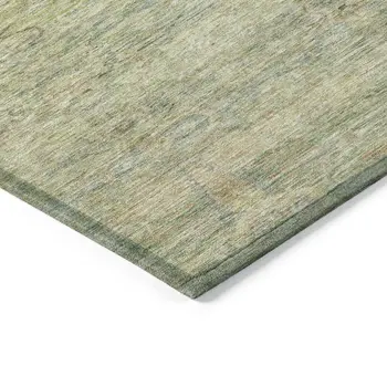 9' X 12' Green And Gold Oriental Washable Indoor Outdoor Area Rug