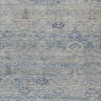 5' X 8' Plum And Silver Oriental Washable Indoor Outdoor Area Rug