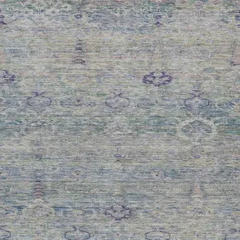 8' X 10' Plum And Silver Oriental Washable Indoor Outdoor Area Rug