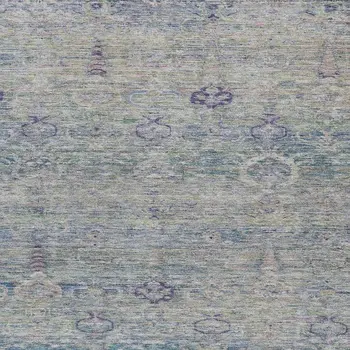 9' X 12' Plum And Silver Oriental Washable Indoor Outdoor Area Rug