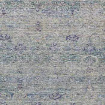 10' X 14' Plum And Silver Oriental Washable Indoor Outdoor Area Rug