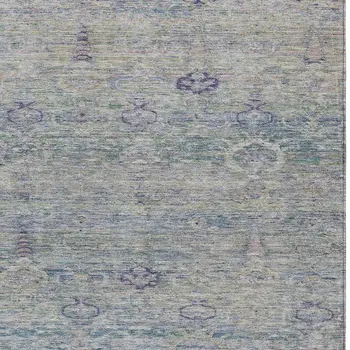 10' X 14' Plum And Silver Oriental Washable Indoor Outdoor Area Rug