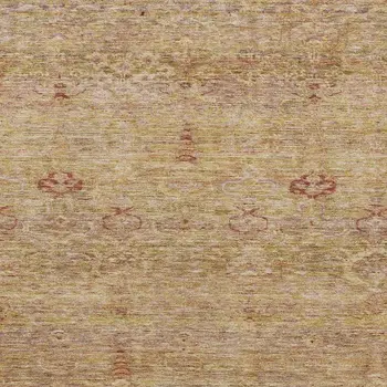 3' X 5' Coral And Copper Oriental Washable Indoor Outdoor Area Rug