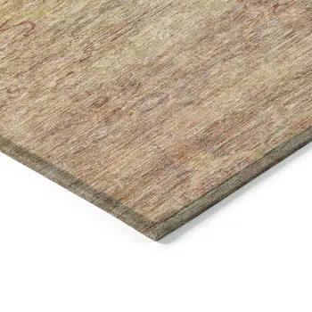3' X 5' Coral And Copper Oriental Washable Indoor Outdoor Area Rug