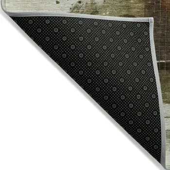 3' X 5' Brown Copper And Charcoal Abstract Washable Indoor Outdoor Area Rug