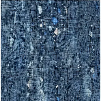 8' X 10' Blue And Ivory Abstract Washable Indoor Outdoor Area Rug