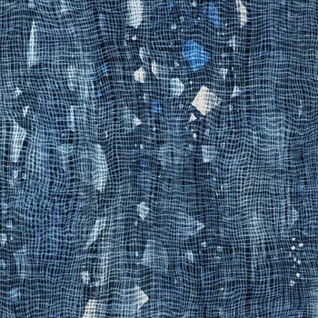 8' X 10' Blue And Ivory Abstract Washable Indoor Outdoor Area Rug