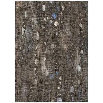 5' X 8' Chocolate And Beige Abstract Washable Indoor Outdoor Area Rug