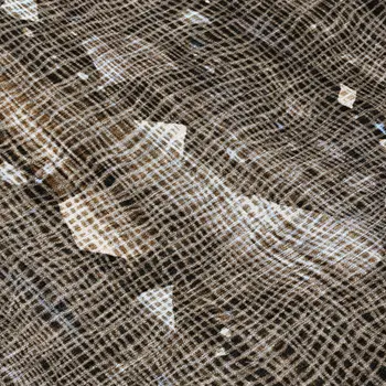 8' Chocolate And Beige Round Abstract Washable Indoor Outdoor Area Rug