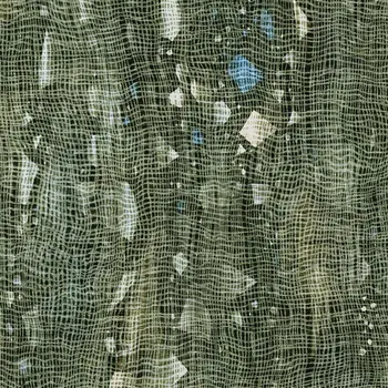 9' X 12' Fern Green And Beige Abstract Washable Indoor Outdoor Area Rug
