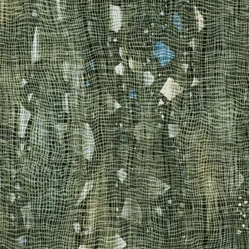 9' X 12' Fern Green And Beige Abstract Washable Indoor Outdoor Area Rug