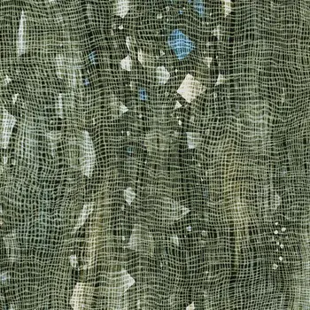 9' X 12' Fern Green And Beige Abstract Washable Indoor Outdoor Area Rug