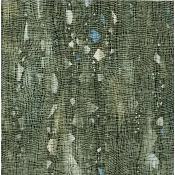 10' X 14' Fern Green And Beige Abstract Washable Indoor Outdoor Area Rug