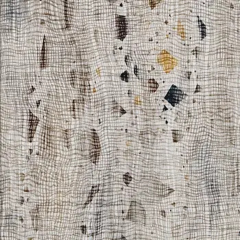 9' X 12' Linen And Gold Abstract Washable Indoor Outdoor Area Rug
