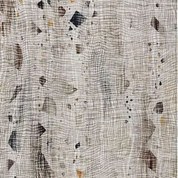 10' X 14' Linen And Gold Abstract Washable Indoor Outdoor Area Rug
