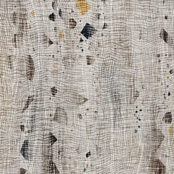 10' X 14' Linen And Gold Abstract Washable Indoor Outdoor Area Rug