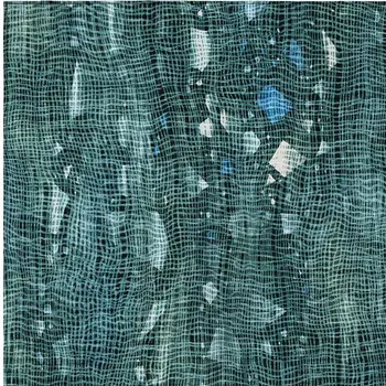 5' X 8' Teal Blue And Ivory Abstract Washable Indoor Outdoor Area Rug