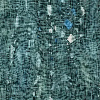 5' X 8' Teal Blue And Ivory Abstract Washable Indoor Outdoor Area Rug