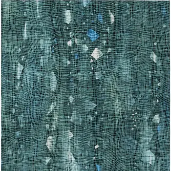 9' X 12' Teal Blue And Ivory Abstract Washable Indoor Outdoor Area Rug