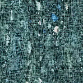9' X 12' Teal Blue And Ivory Abstract Washable Indoor Outdoor Area Rug
