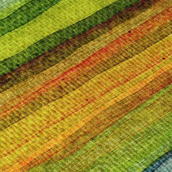 8' X 10' Green Teal Blue And Copper Striped Washable Indoor Outdoor Area Rug
