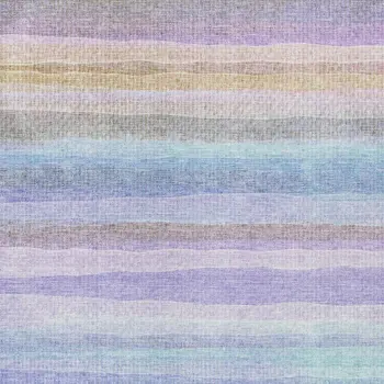 3' X 5' Lavender Sky Blue And Beige Striped Washable Indoor Outdoor Area Rug