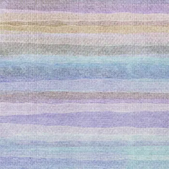 3' X 5' Lavender Sky Blue And Beige Striped Washable Indoor Outdoor Area Rug