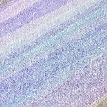 8' Lavender Sky Blue And Beige Round Striped Washable Indoor Outdoor Area Rug
