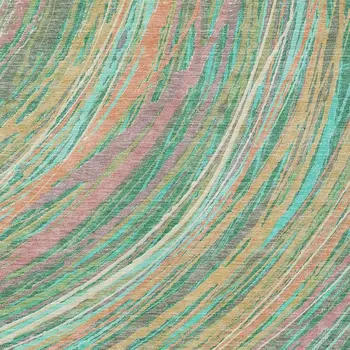 5' X 8' Teal Blue Pink And Peach Abstract Washable Indoor Outdoor Area Rug