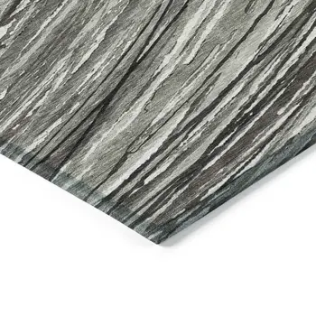 5' X 8' Taupe Charcoal And Ivory Abstract Washable Indoor Outdoor Area Rug