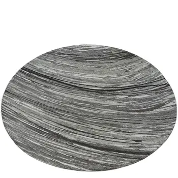 8' Taupe Charcoal And Ivory Round Abstract Washable Indoor Outdoor Area Rug