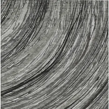 9' X 12' Taupe Charcoal And Ivory Abstract Washable Indoor Outdoor Area Rug