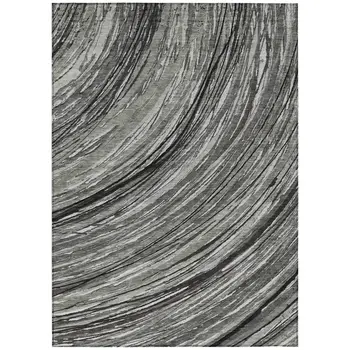 10' X 14' Taupe Charcoal And Ivory Abstract Washable Indoor Outdoor Area Rug