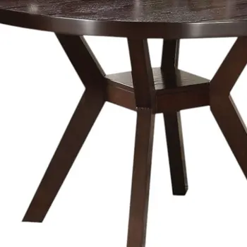 48" Espresso Wood Cross Leg Base Round Top Dining Table