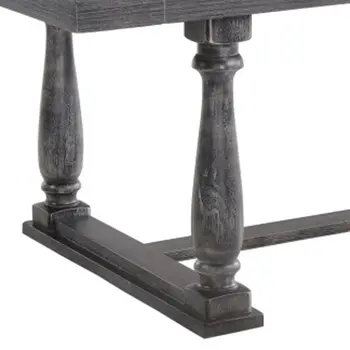 84" Gray Wood Trestle Base Dining Table