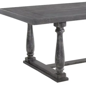 84" Gray Wood Trestle Base Dining Table