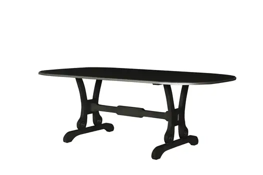 86" Charcoal Wood Trestle Base Oval Dining Table