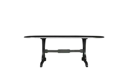 86" Charcoal Wood Trestle Base Oval Dining Table