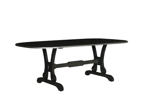 86" Charcoal Wood Trestle Base Oval Dining Table