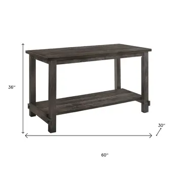60" Gray Wood Dining Table