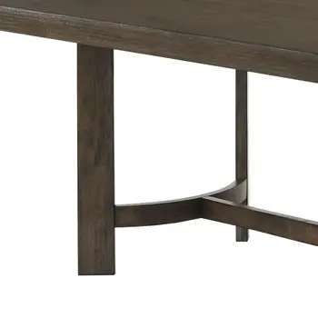 70" Oak Wood Trestle Base Dining Table