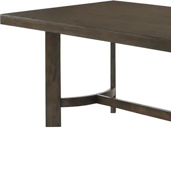 70" Oak Wood Trestle Base Dining Table