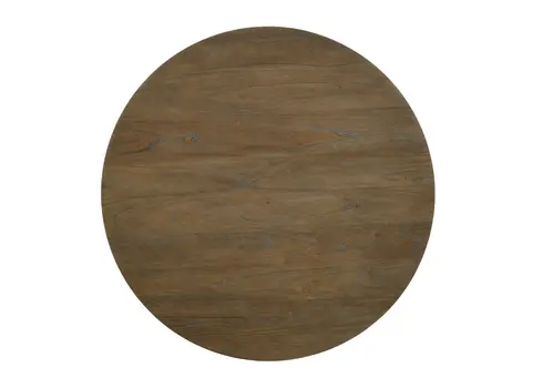 48" Walnut and Antiqued White Wood Cross Leg Base Round Top Dining Table