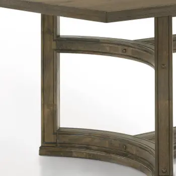 88" Oak Wood Trestle Base Dining Table